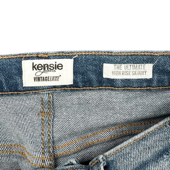 Kensie Light Wash Distressed Raw Hem Front Pockets Skinny‎ Jeans Size 8 29 - Picture 4 of 10